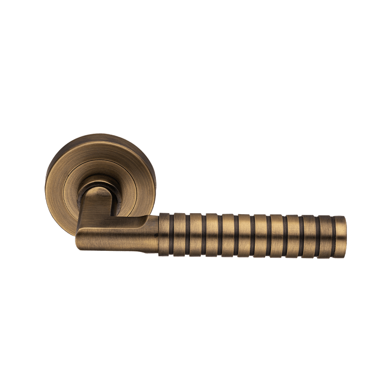 Kapı kolu üzerinde spiral sap Matt Antika Bronz
